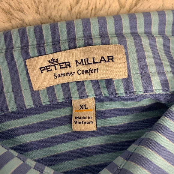 Peter Millar Summer Comfort Polo, Blue Stripes, XL - Picture 7 of 7